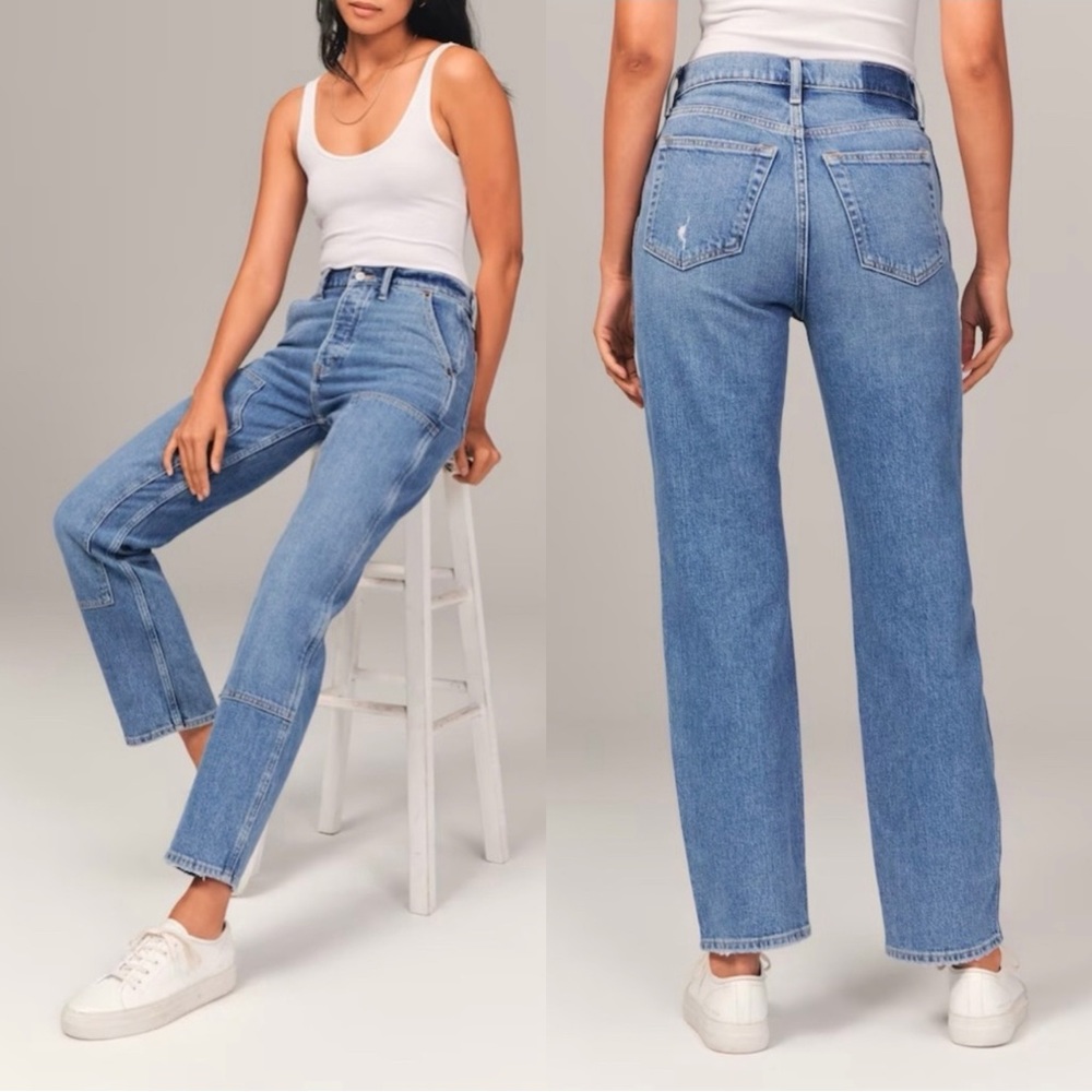 Abercrombie & Fitch Curve Love The Dad High Rise Carpenter Jeans Size 24